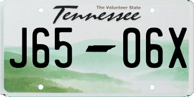 TN license plate J6506X