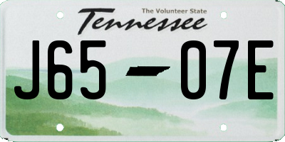 TN license plate J6507E