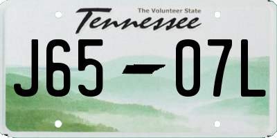 TN license plate J6507L