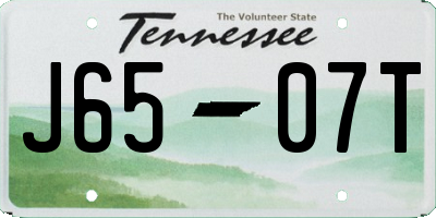 TN license plate J6507T