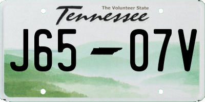 TN license plate J6507V
