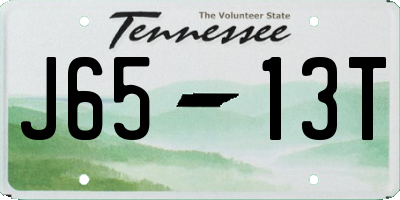 TN license plate J6513T