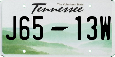TN license plate J6513W