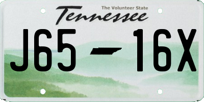 TN license plate J6516X
