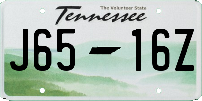 TN license plate J6516Z