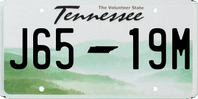 TN license plate J6519M