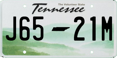 TN license plate J6521M