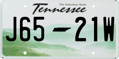 TN license plate J6521W