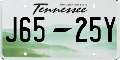 TN license plate J6525Y