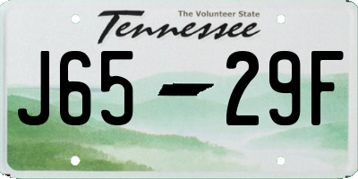 TN license plate J6529F