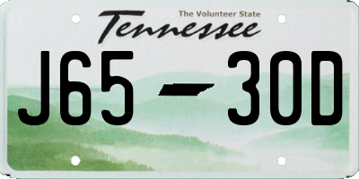 TN license plate J6530D