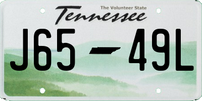 TN license plate J6549L