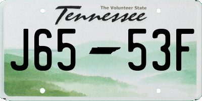 TN license plate J6553F