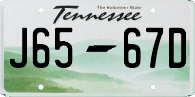 TN license plate J6567D