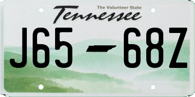 TN license plate J6568Z