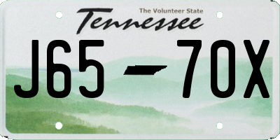 TN license plate J6570X
