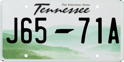 TN license plate J6571A