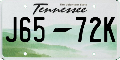 TN license plate J6572K