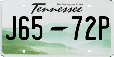 TN license plate J6572P