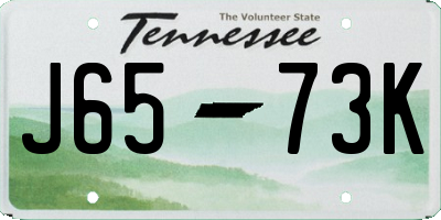 TN license plate J6573K