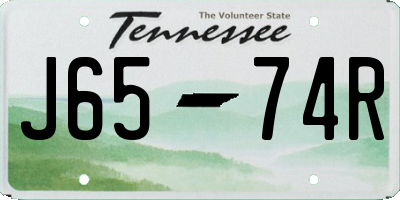 TN license plate J6574R