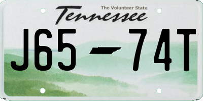 TN license plate J6574T