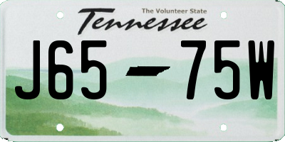 TN license plate J6575W