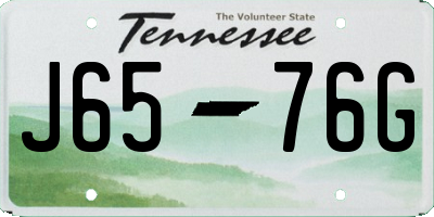 TN license plate J6576G