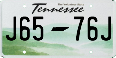 TN license plate J6576J