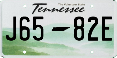 TN license plate J6582E