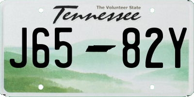 TN license plate J6582Y
