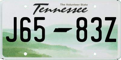 TN license plate J6583Z