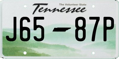 TN license plate J6587P