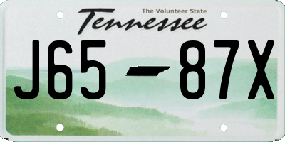 TN license plate J6587X