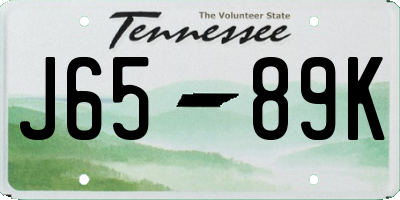 TN license plate J6589K