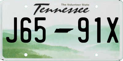 TN license plate J6591X