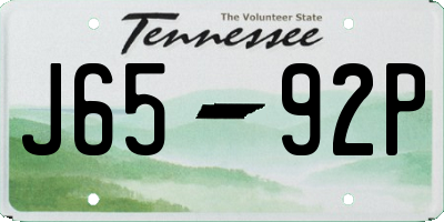 TN license plate J6592P
