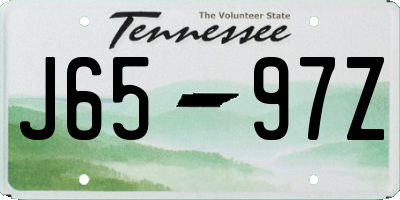 TN license plate J6597Z