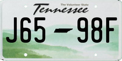 TN license plate J6598F