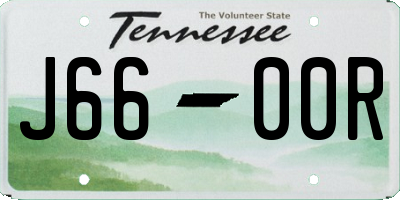 TN license plate J6600R