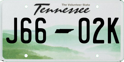 TN license plate J6602K