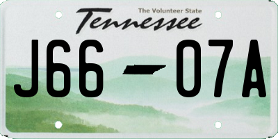 TN license plate J6607A