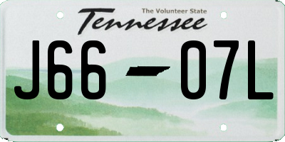 TN license plate J6607L