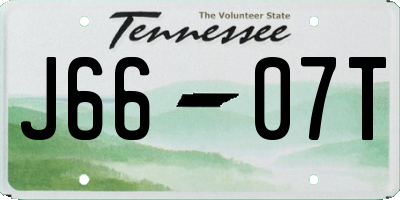 TN license plate J6607T