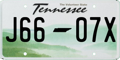 TN license plate J6607X