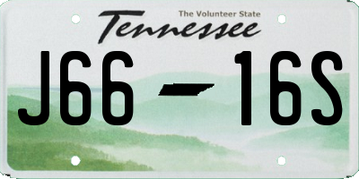 TN license plate J6616S