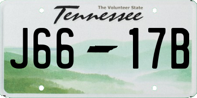 TN license plate J6617B