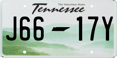 TN license plate J6617Y