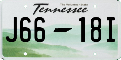 TN license plate J6618I