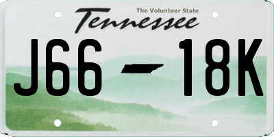 TN license plate J6618K